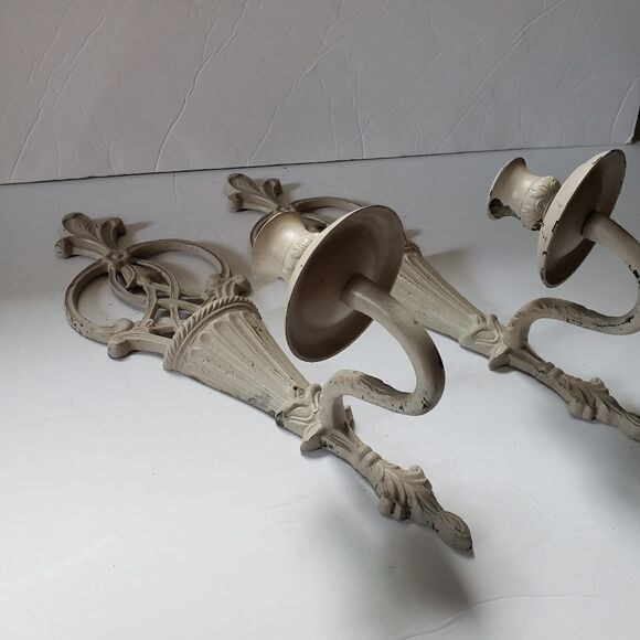 Heavy Metal Candle Sconces (2) - Picture 3 of 9